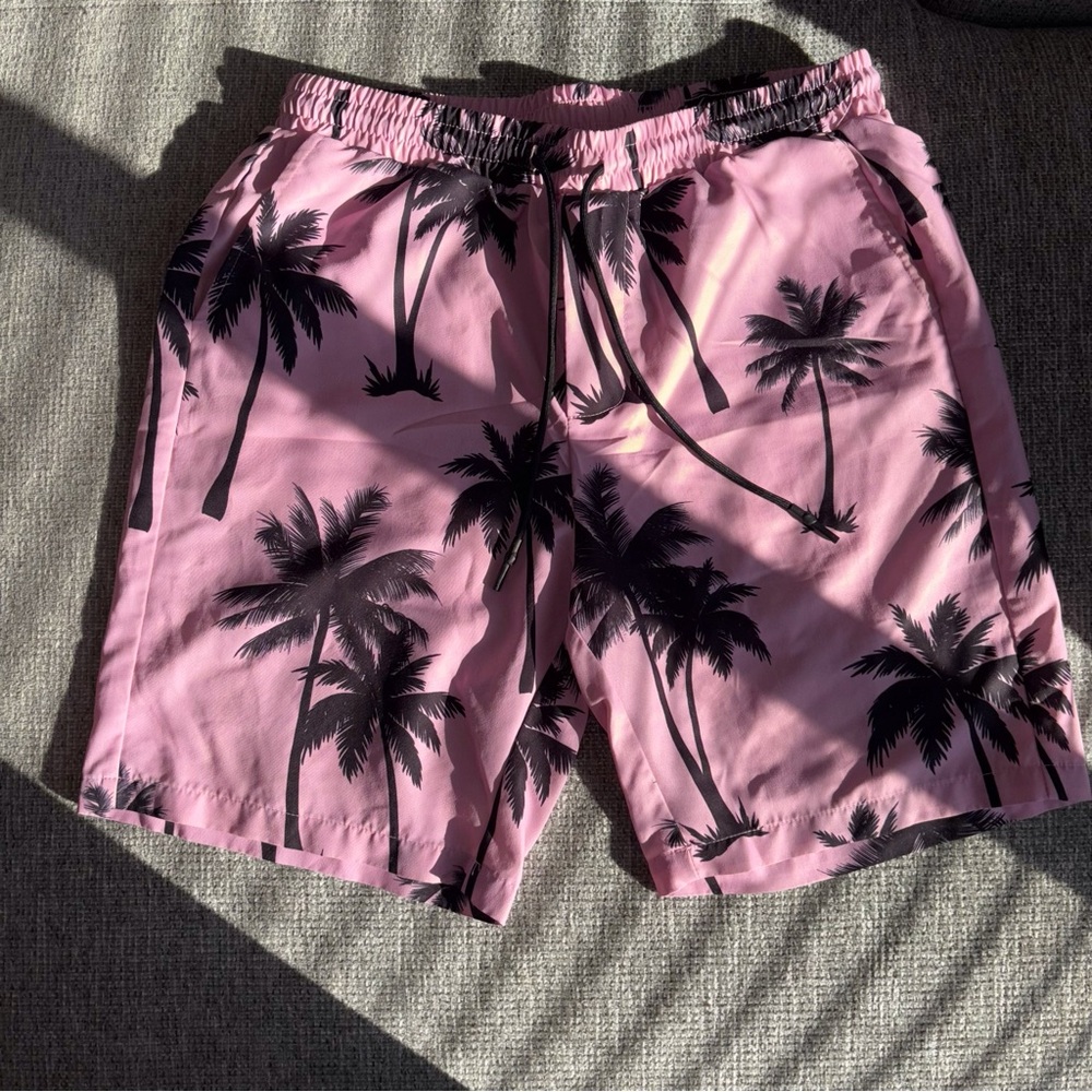 Pink Palm Tree Swim Shorts